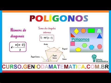 Diagonais E Ngulos Internos Soma E Externos De Pol Gono Regular Youtube