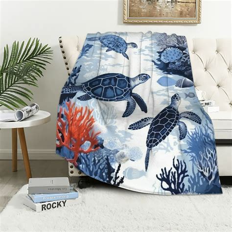 Aristuring Sea Turtle Throw Blanket Underwater World Sea Turtle Sea