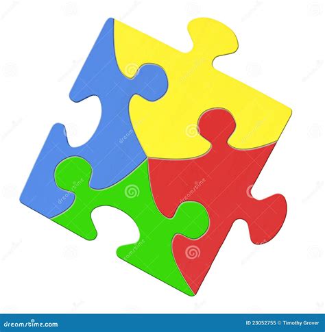 Multicolored Puzzle Piece Symbolizing Autism Awareness Stock Image