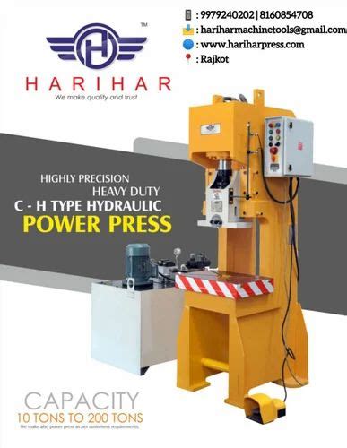 Harihar Mild Steel C Type Hydraulic Power Press Machine Capacity 50