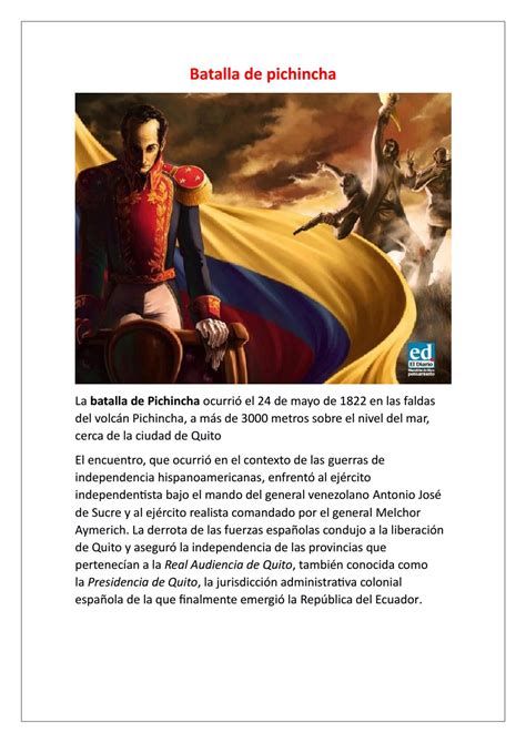 Batalla De Pichincha By Angelruiz20172018 Issuu