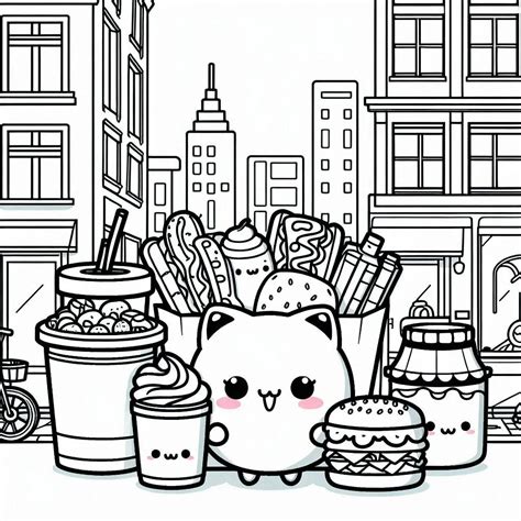 Coloriage Kawaii Nourriture Imprimer Divers Et Gratuit