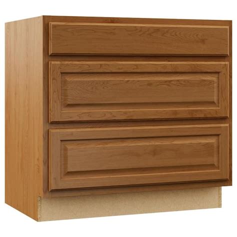 Hampton Bay Hampton Assembled 36x34 5x24 In Pots And Pans Drawer Base Kitchen Cabinet In Medium