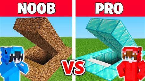 NOOB vs PRO EN GÜVENLİKLİ YERALTI EVİ YAPI KAPIŞMASI Minecraft YouTube