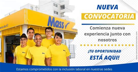 TIENDAS MASS Dispone De Vacantes Para Las Diferentes Actividades