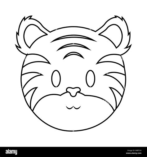 Cute tiger face Stock Vector Image & Art - Alamy