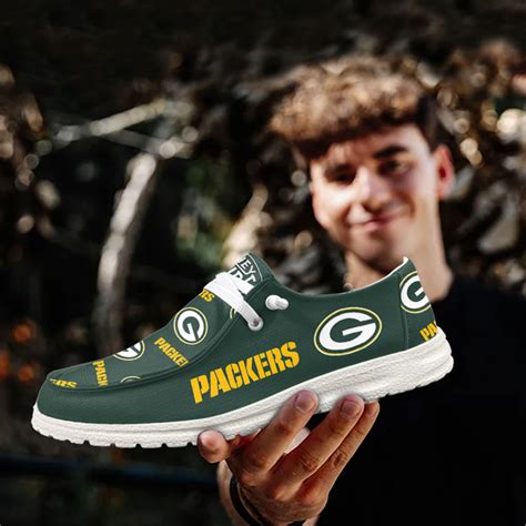 Footwearelite Nfl Green Bay Packers Custom Name Hey Dude Shoes X