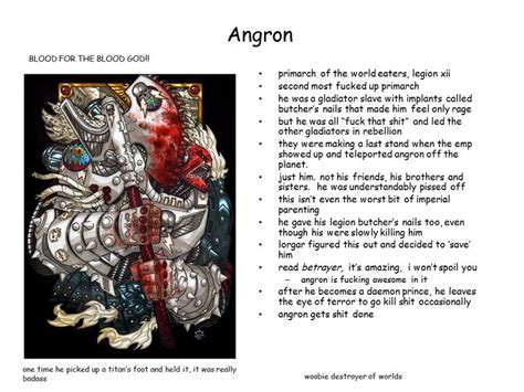 The 12th Legion Primarch Angron The Red Angel Of The World Eaters