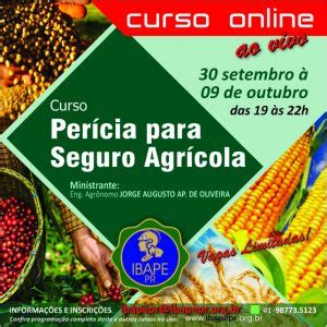 Ibape Nacional Curso N O Presencial Per Cia Para Seguro Agr Cola