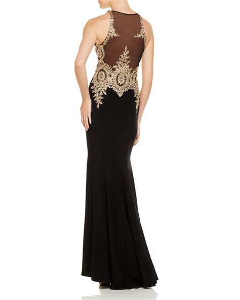 Betsy And Adam Embroidered Bodice Gown In Black Lyst