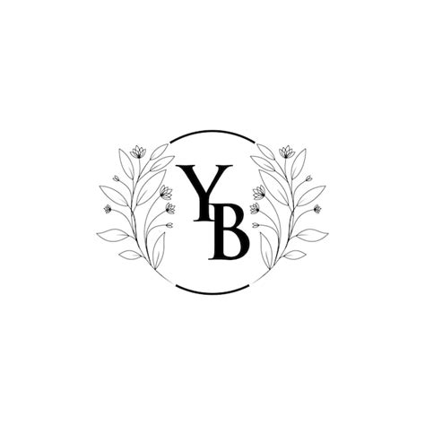 Premium Vector Floral Letter Y And B Logo Icon Luxury Alphabet Font Initial Design Isolated On