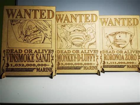 Cartel Wanted One Piece Actualizadas En Madera X Cm Cuotas Sin