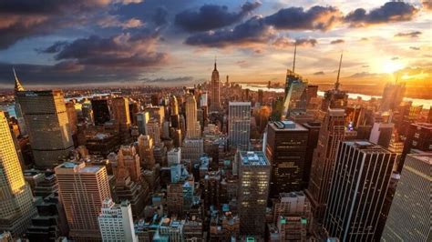 New York City Skyline At Sunset Wallpaper - City & Architecture HD Wallpapers - HDwallpapers.net