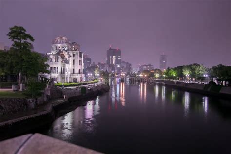 Atomic Bomb Dome at Night in Hiroshima, Japan Stock Photo - Image of ...