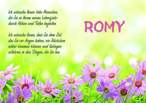 Ein schönes Happy Birthday Gedicht für Romy