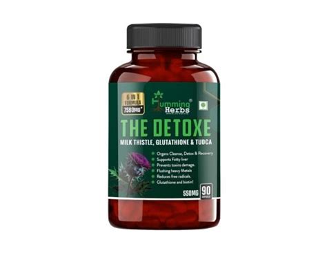 Liver Detox Supplement 1000mg 90 Capsules Milk Thistle - Humming Herbs