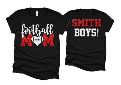 Glitter Football Shirt Football Mom T Shirt Two Player Etsy