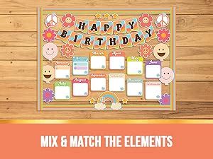 Amazon Decorably Pcs Classroom Birthday Chart For Classroom