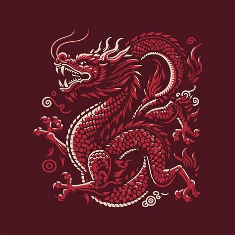 Chinese Dragon Vector Design Illustration Premium Ai Generated Vector