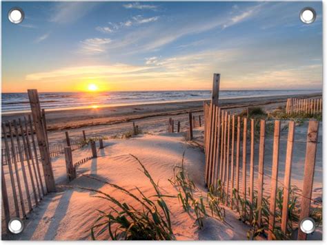 Tuinposter Strand Duin Zonsondergang Zee Natuur Landschap