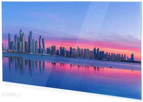 Homeprint Obraz Na Szkle Panorama Dubaju O Zachodzie X Cm