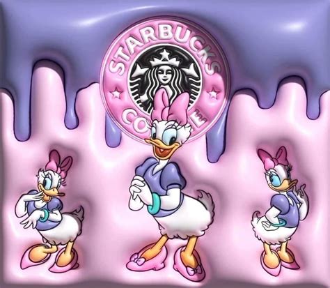 Coffee Logo Daisy Duck Beaded Brooch Cup Design 3d Wallpaper