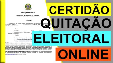 Como Tirar A Certid O De Quita O Eleitoral Online Multa Local De