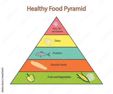 Healthy Food Pyramid Infographic Stock Vector Adobe Stock