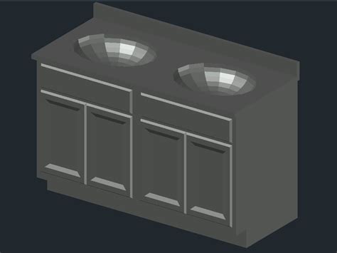 Lavabo Doble Con Mueble En AutoCAD Descargar CAD 123 07 KB Bibliocad