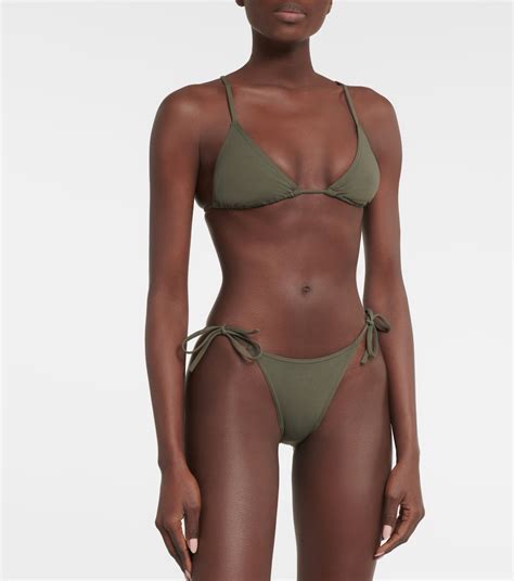 Mouna Triangle Bikini Top In Green Eres Mytheresa