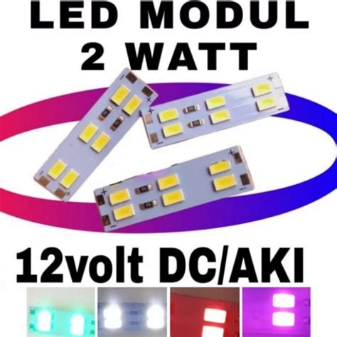 Jual HPL LED MODUL 2 WATT 12VOLT 6LED SMD 5730 2W Putih Papan PCB