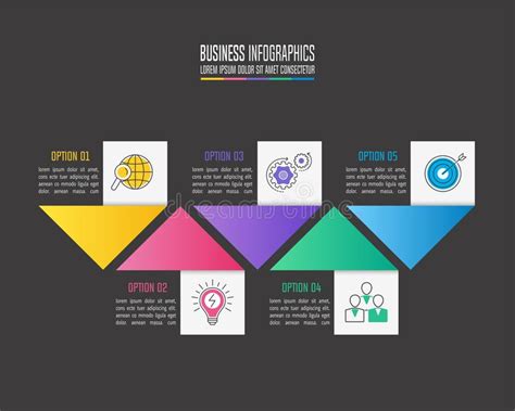 Infographic Design Business Concept With 5 Options Parts Or Pro Stock