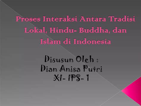 Proses Interaksi Antara Tradisi Lokal Hindu Buddha Dan Islam Di