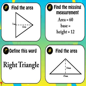 Finding Area Of Triangles Task Cards By Have Resources TpT