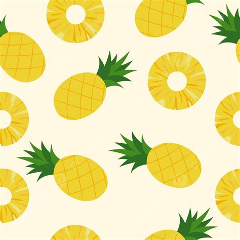 Seamless Pattern With Pineapple Tropical Summer Background Pattern