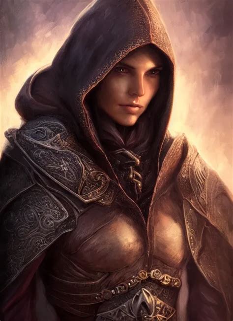 A Serious Hooded Half Elf Middle Aged Rogue Strong Stable Diffusion