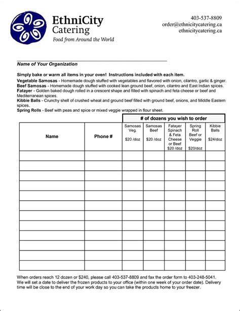 Sample Tupperware Order Form Template Excellentbom