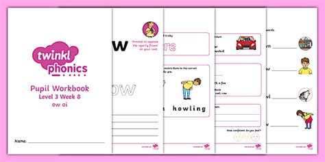 Ow Oi Level Week Phonics Workbook Professor Feito