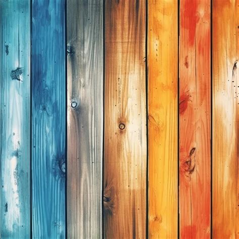 Premium AI Image | a wooden fence with a number of different colors.