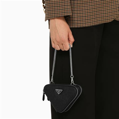 Prada Black Saffiano Leather Mini Pouch Thedoublef