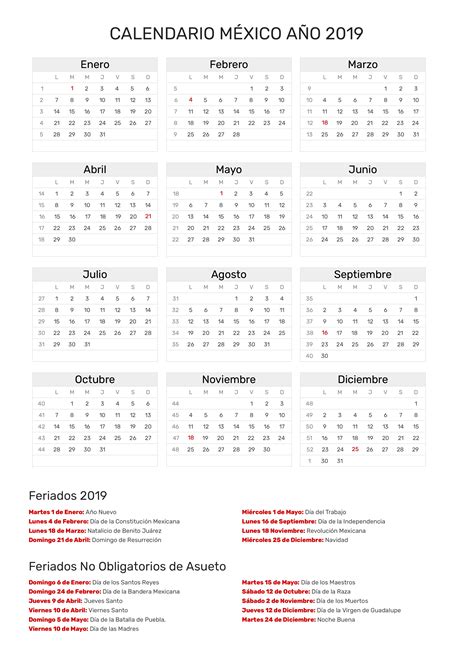 Calendario 2020 Mexico Con Dias Festivos Oficiales Para Imprimir