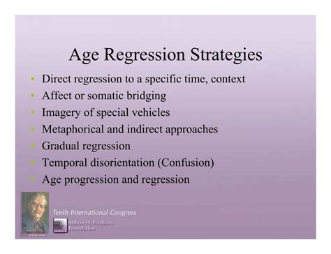 Age Regression Strategies