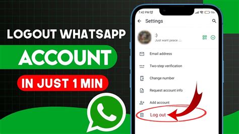 How To Logout Whatsapp Account Android Ios Youtube