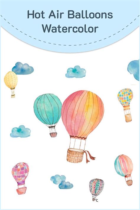 Watercolor Hot Air Balloons MasterBundles