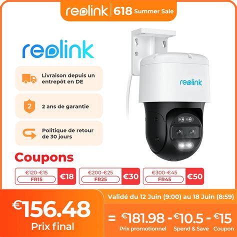 Reolink Cam Ra De Surveillance Ext Rieure Ptz Ip Poe K Dispositif