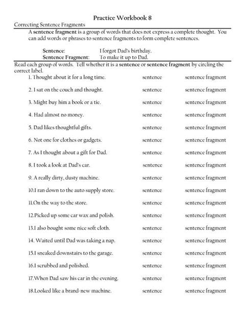 Sentence Fragment And Run On Worksheets Pdf