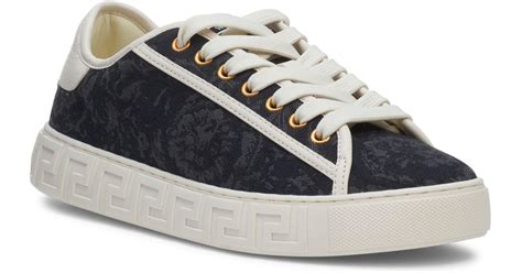 Versace Barroco Greca Jacquard Low Top Sneaker In White Lyst