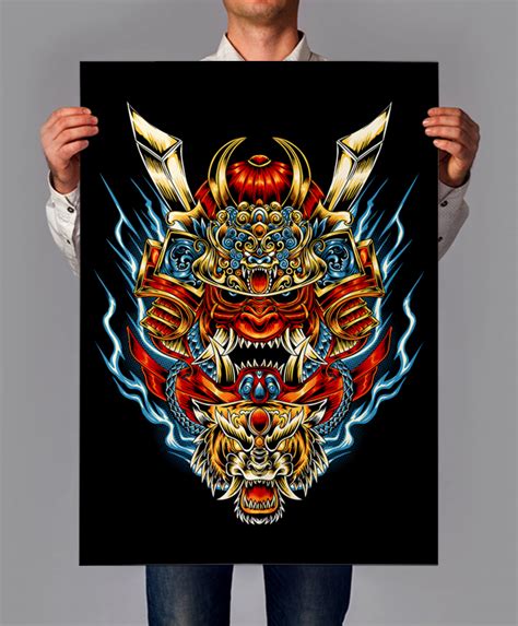 Japanese Samurai Oni Mask Designs Bundle Buy T Shirt Designs