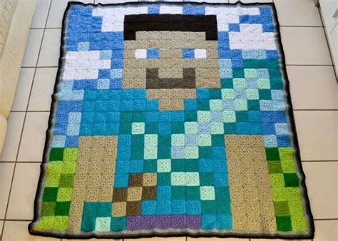 Pin By Ami On Crochet Minecraft Blanket Minecraft Crochet Pixel Crochet