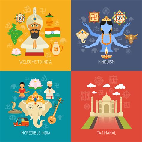 India Concept Set 466475 Vector Art At Vecteezy